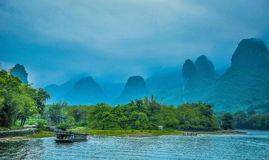 Karst mountains and Lijiang River scenery #44 Photograph by Carl Ning