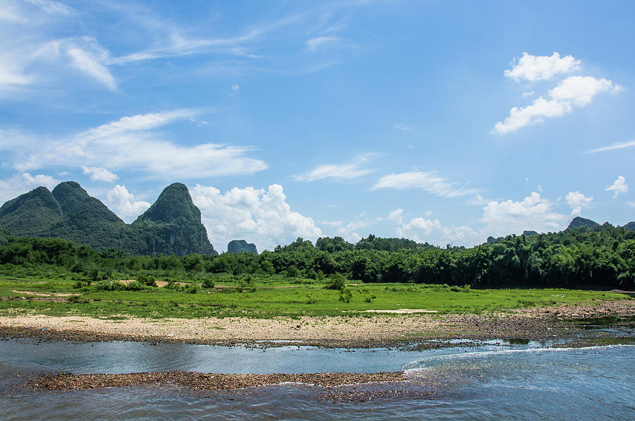 Lijiang River and karst mountains scenery #44 Photograph by Carl Ning