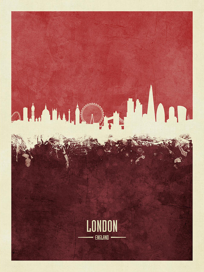 London Digital Art - London England Skyline #44 by Michael Tompsett