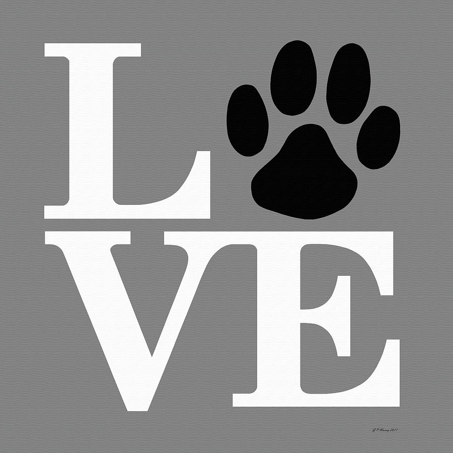 Dog Paw Love Sign #45 Digital Art by Gregory Murray