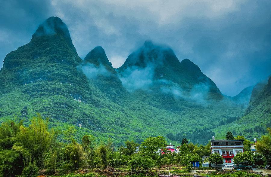 Karst mountains and Lijiang River scenery #45 Photograph by Carl Ning