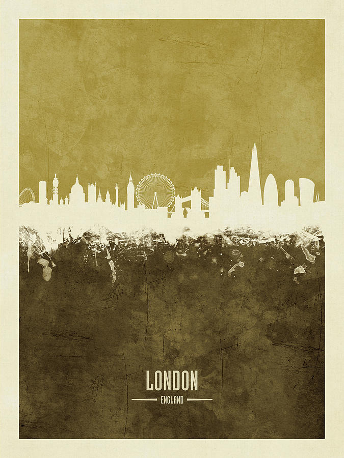 London Digital Art - London England Skyline #45 by Michael Tompsett