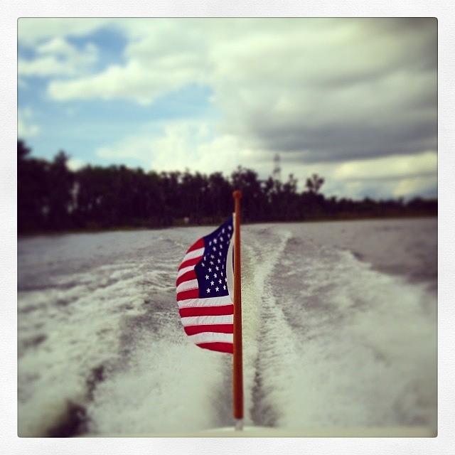 Flag Photograph - American Boating by Jeffrey Domke