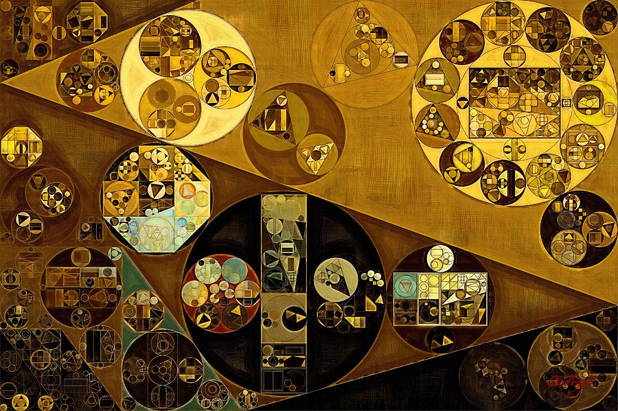 Ring Digital Art - Abstract painting - Zinnwaldite brown #46 by Vitaliy Gladkiy