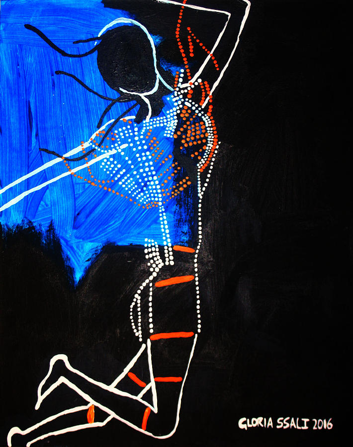 Dinka Dance - South Sudan #46 Painting by Gloria Ssali