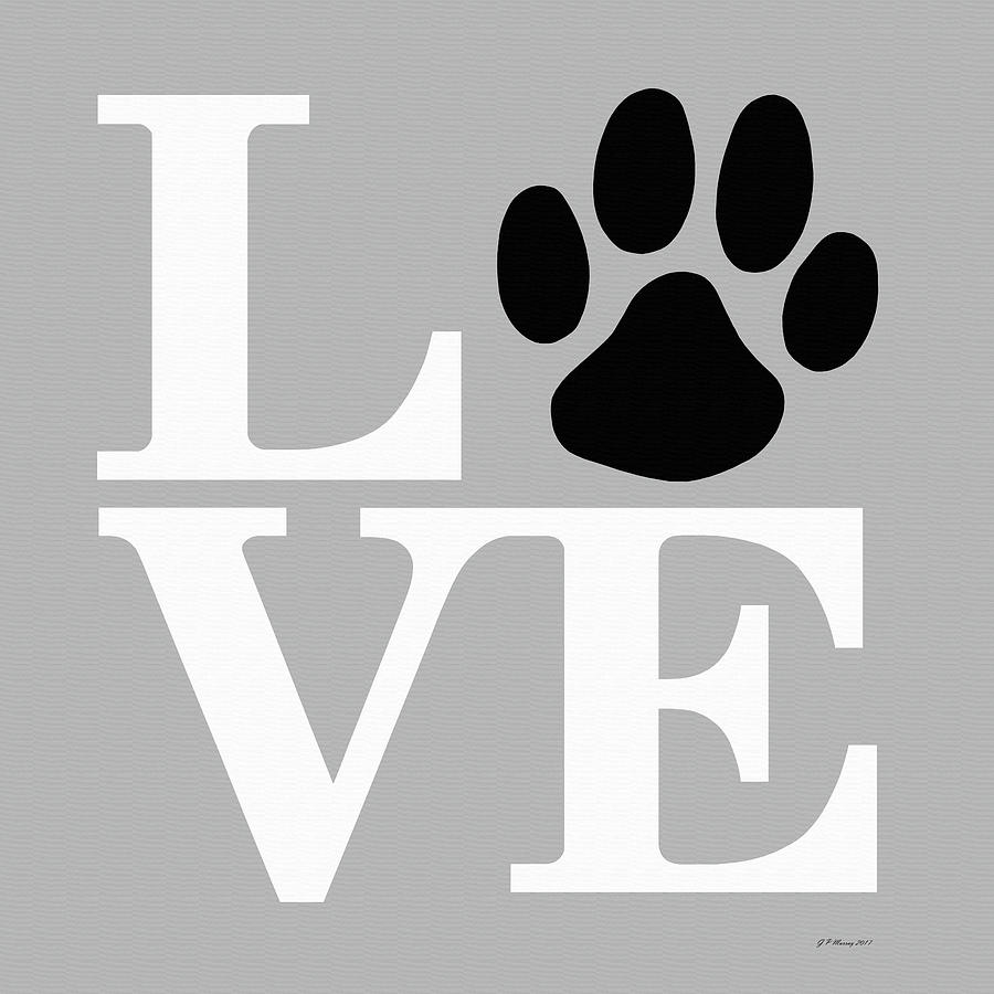 Dog Paw Love Sign #46 Digital Art by Gregory Murray