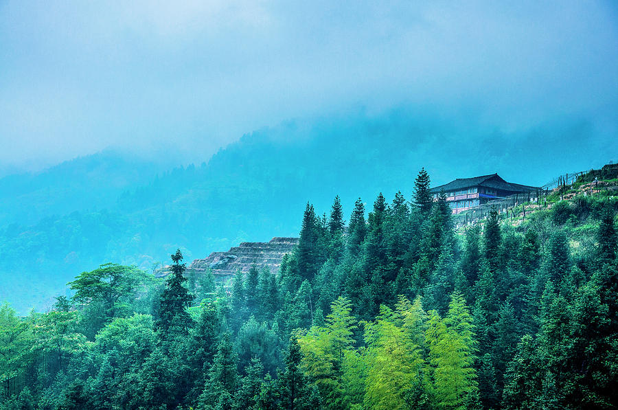 Mountain scenery in mist #46 Photograph by Carl Ning