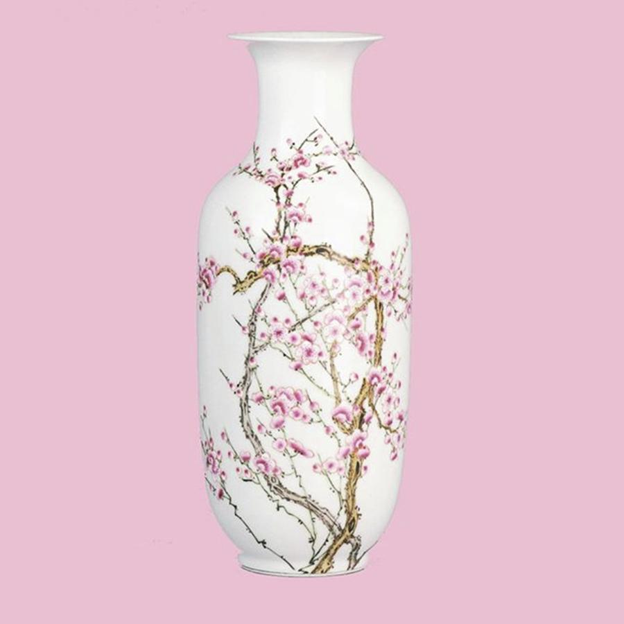 Vase Photograph - Stunning Pink Porcelain Blossom Vase by Shangrila Antique