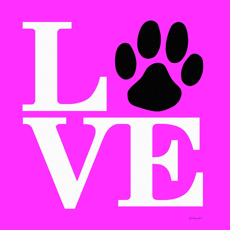 Dog Paw Love Sign #47 Digital Art by Gregory Murray