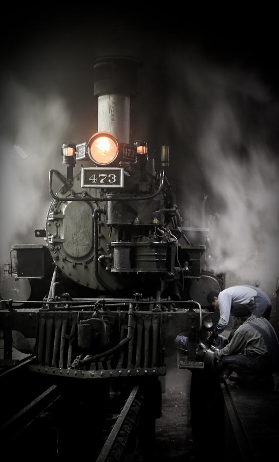 Train Photograph - 473 Night Check by Patrick  Flynn
