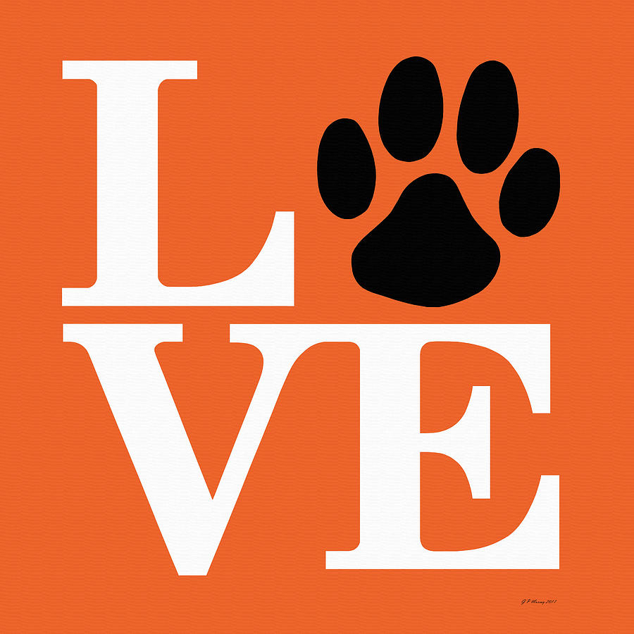 Dog Paw Love Sign #48 Digital Art by Gregory Murray