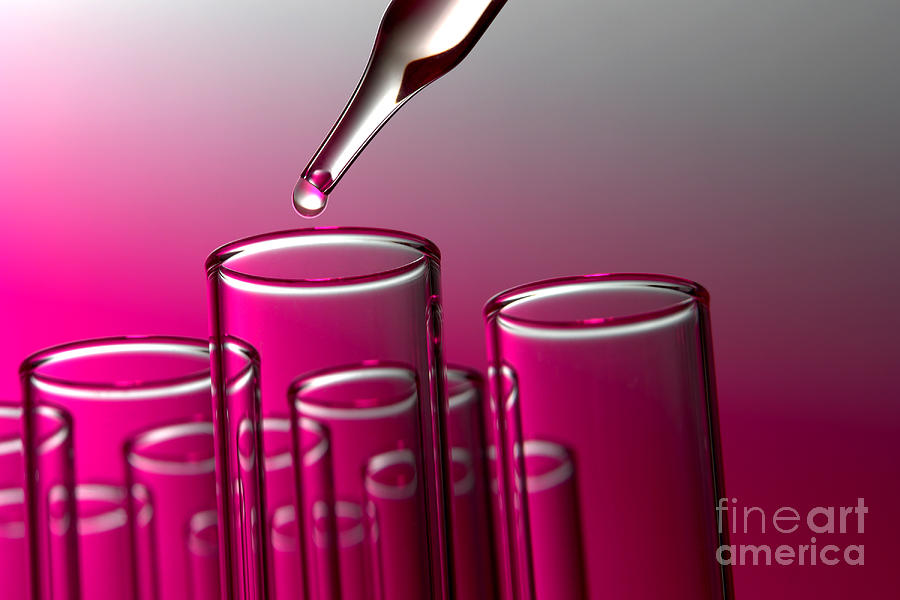 Chemistry Photograph - Test Tubes in Science Research Lab #48 by Olivier Le Queinec