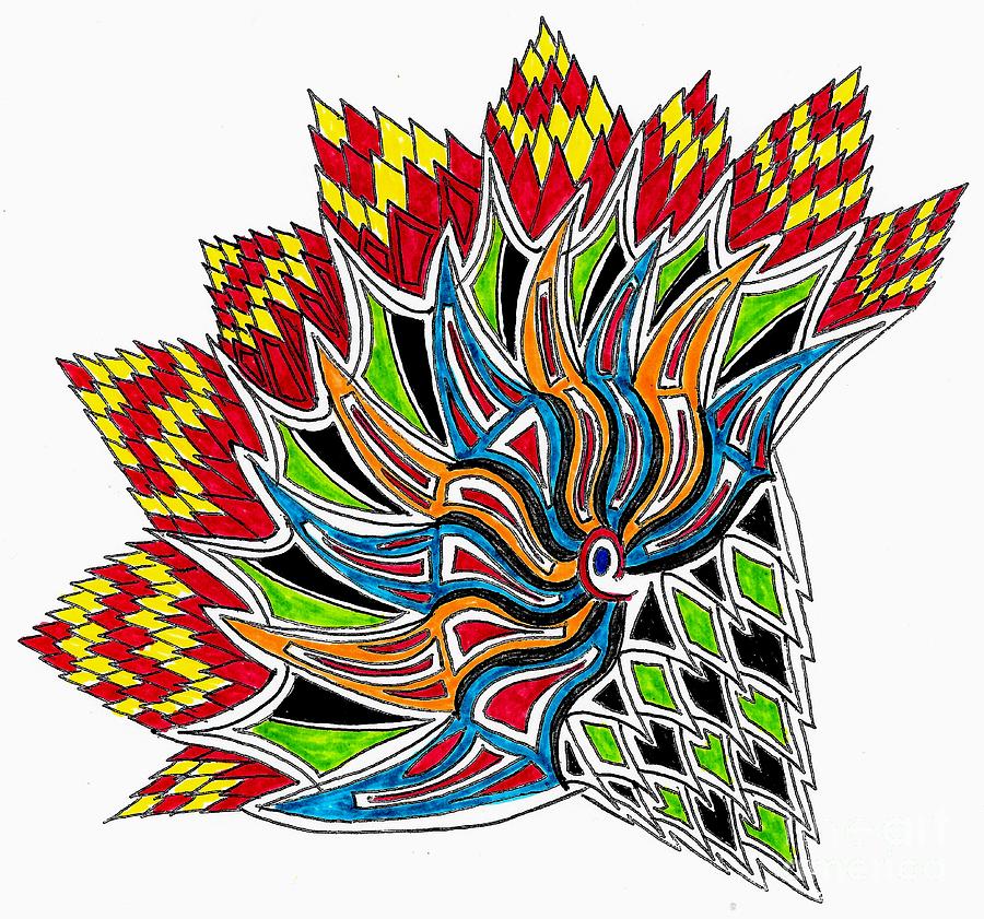 Floral Burst Drawing by Graham Roberts Floral Burst Drawing by Graham Roberts