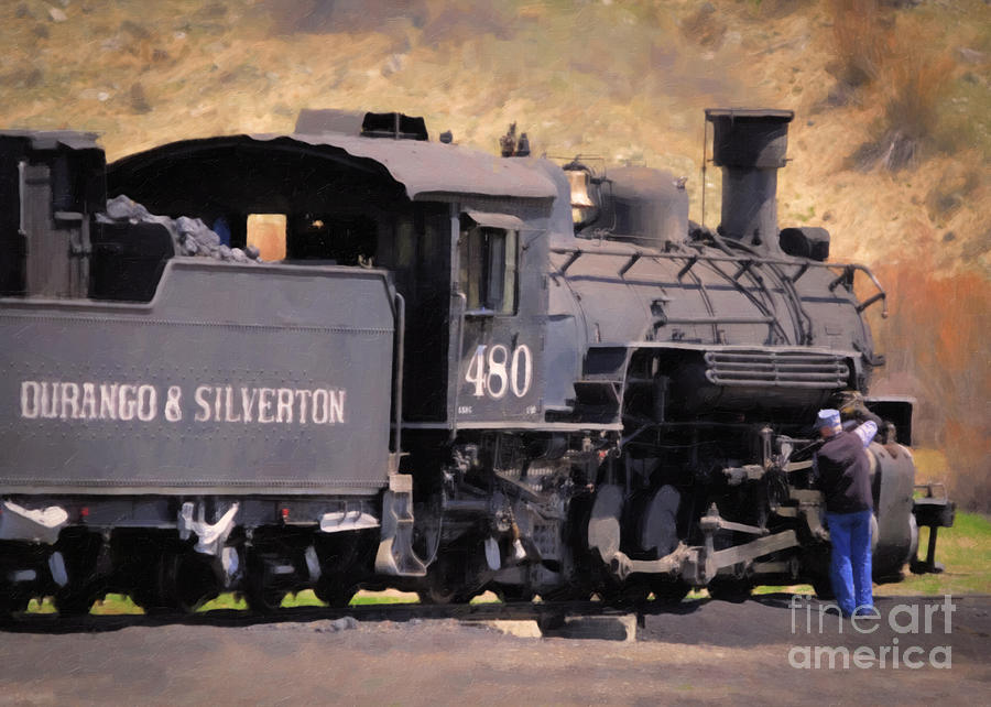 Transportation Painting - 480 Engineer in Silverton by Janice Pariza