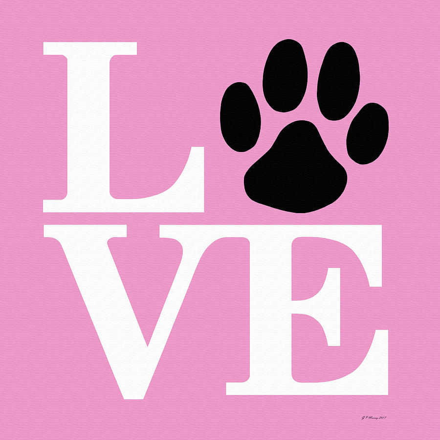 Dog Paw Love Sign #49 Digital Art by Gregory Murray