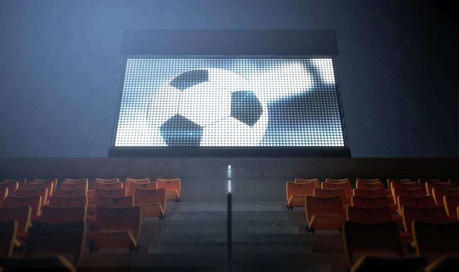 Soccer Digital Art - Sports Stadium Scoreboard #49 by Allan Swart