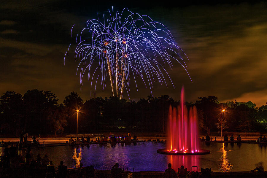 4th of July Fireworks in Forest Park Photograph by Garry McMichael Pixels