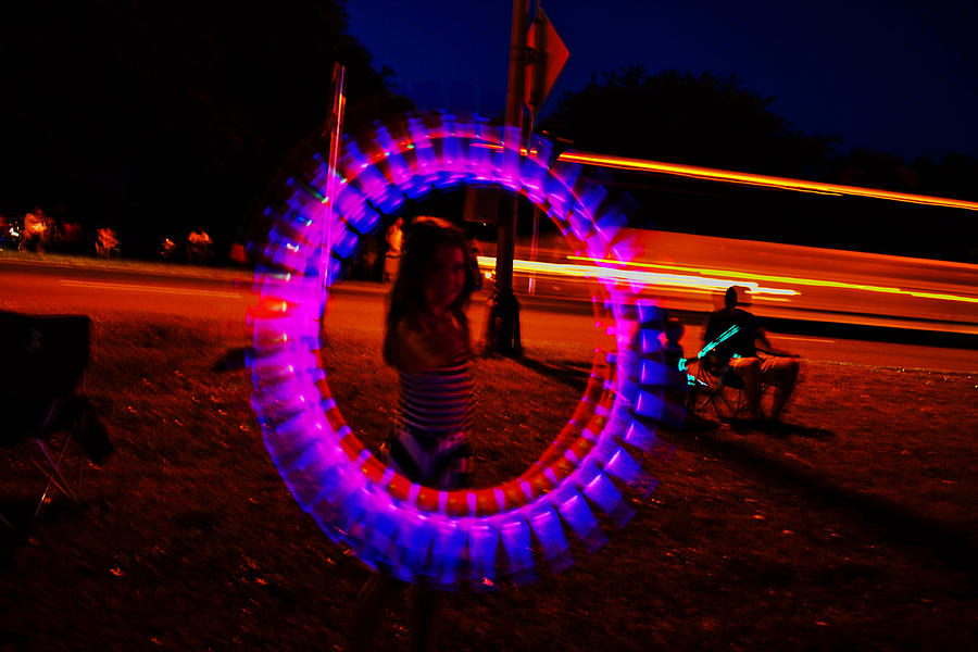 4th Of July - Glow Sticks On A String Photograph by George Bostian
