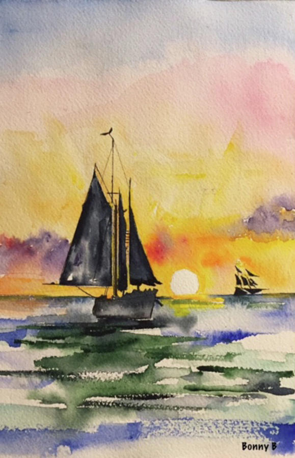 Sailing To The Sun Painting by Bonny Butler