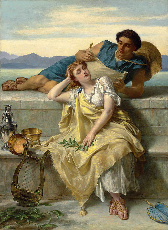 A Greek Ode  #6 Painting by Alfred Elmore