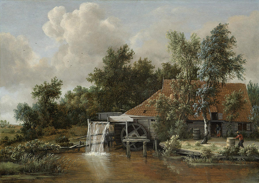 A Watermill #7 Painting by Meindert Hobbema