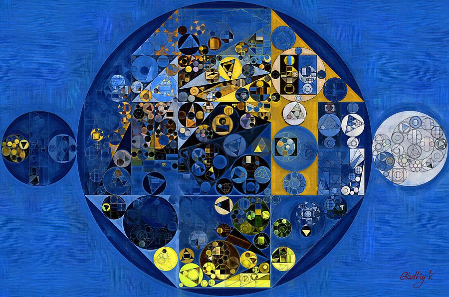 Abstract Digital Art - Abstract painting - Oxford blue #5 by Vitaliy Gladkiy
