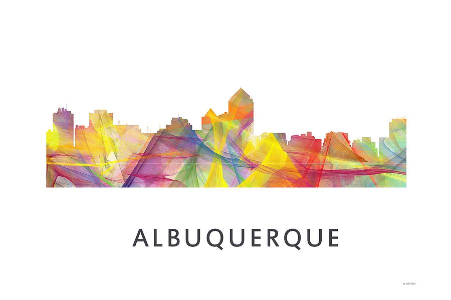 Architecture Digital Art - Albuquerque New Mexico Skyline #5 by Marlene Watson