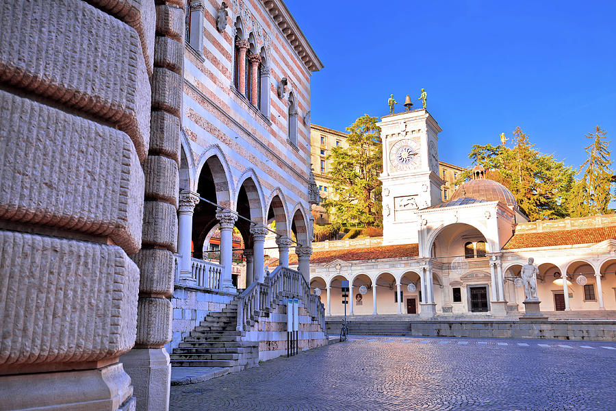 Ancient Italian square arches and architecture in town of Udine #5 Photograph by Brch Photography