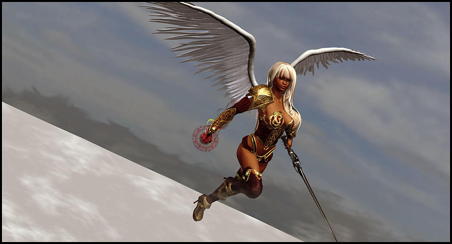 Rope Digital Art - Angel Warrior #5 by Super Lovely