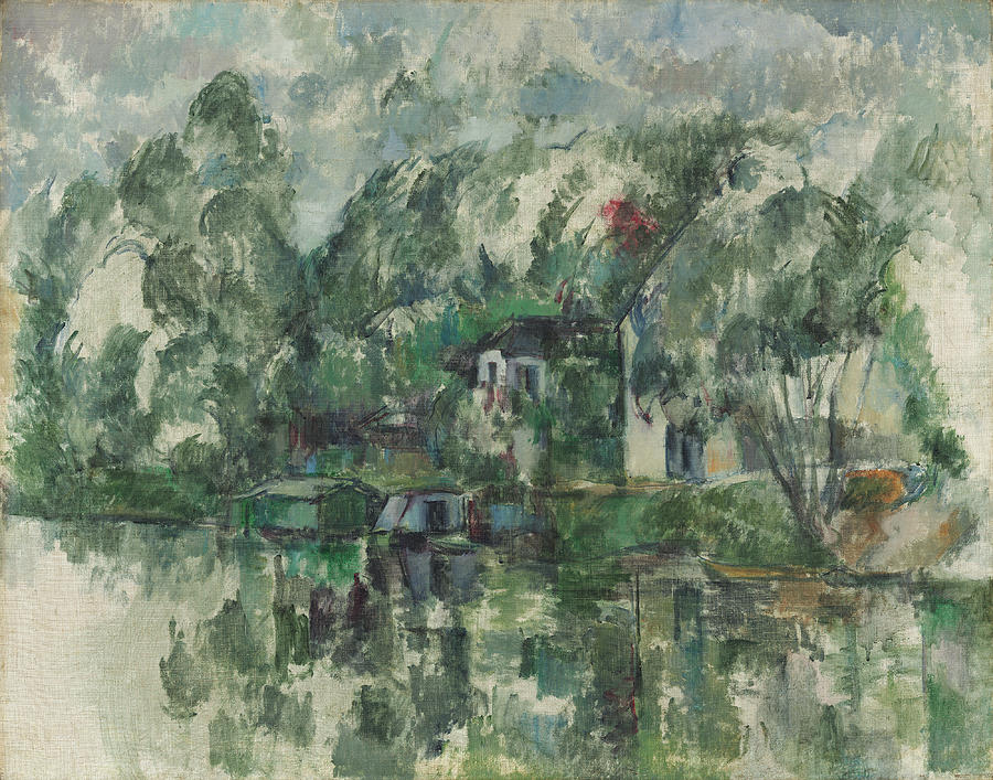 Paul Cezanne Painting - At the Waters Edge #5 by Paul Cezanne