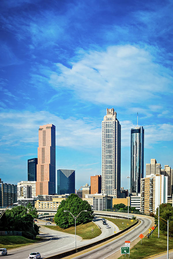 Atlanta Downtown Skyline With Blue Sky #5 Photograph by Alex Grichenko