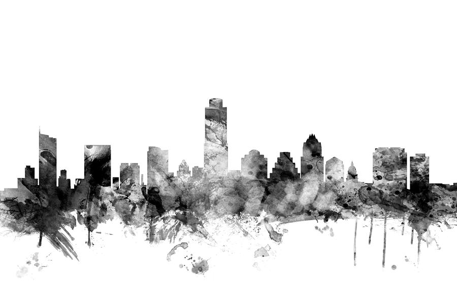 Austin Texas Skyline #5 Digital Art by Michael Tompsett