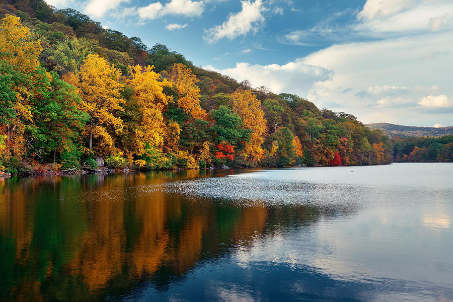 Autumn Lake #5 Photograph by Songquan Deng