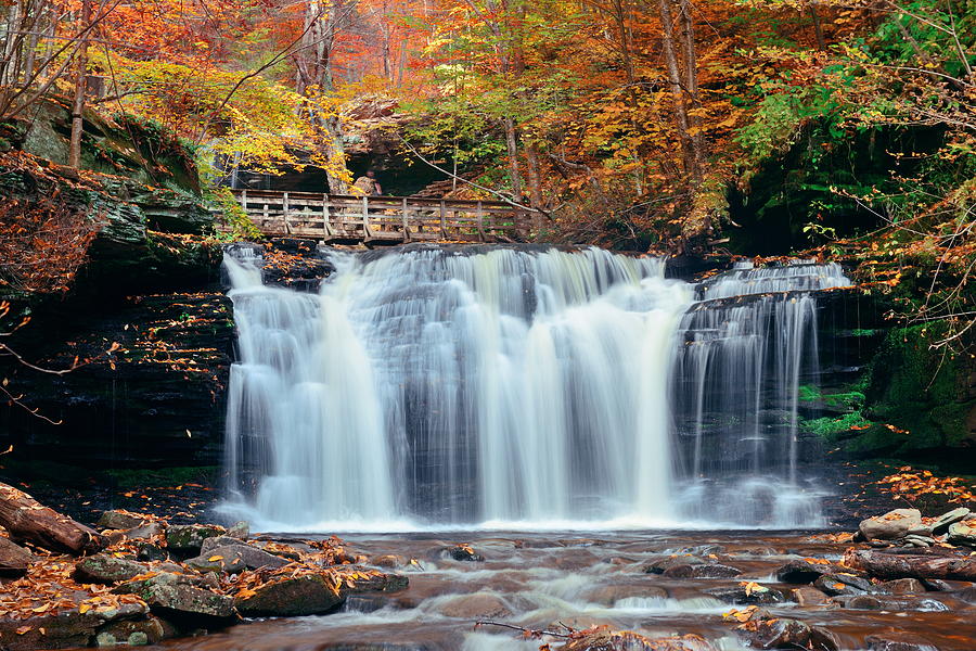 Autumn waterfalls #5 Photograph by Songquan Deng
