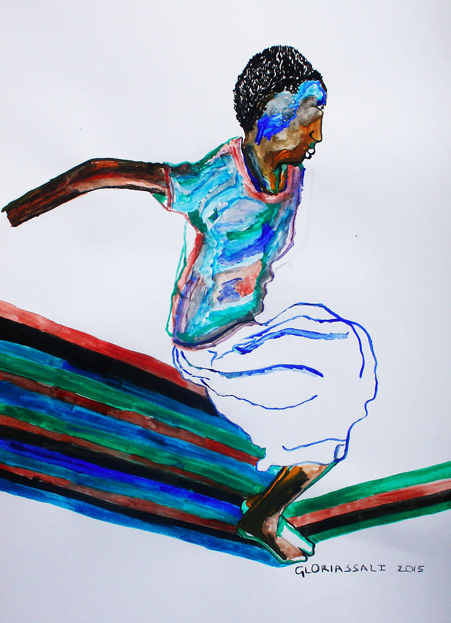 Drum Painting - Bakiga Dance - Uganda #5 by Gloria Ssali