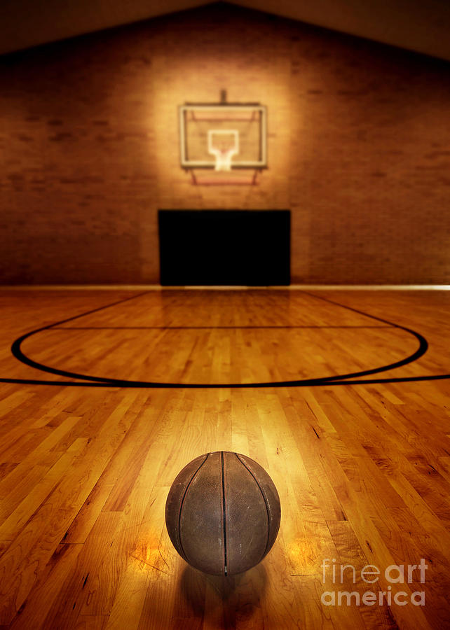 Basketball And Basketball Court Photograph