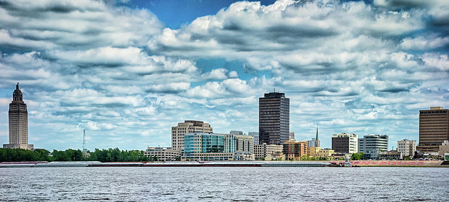 Baton rouge downtown skyline across mississippi river  #5 Photograph by Alex Grichenko