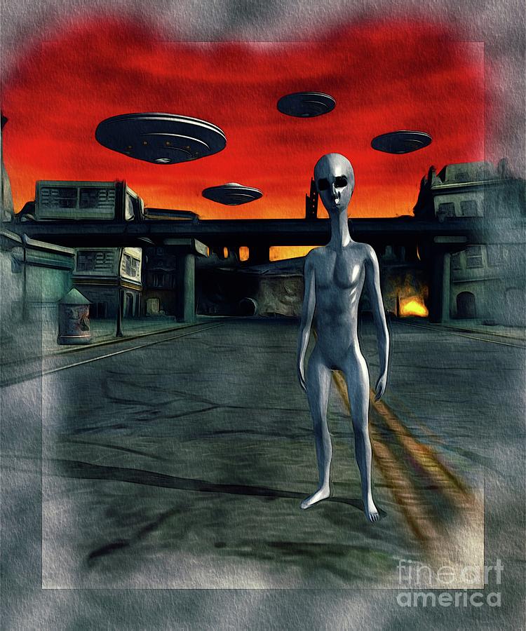 Battlefield Earth - Ufo Invasion Painting
