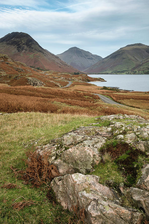 Beautiful Sunset Landscape Image Of Wast Water And Mountains In