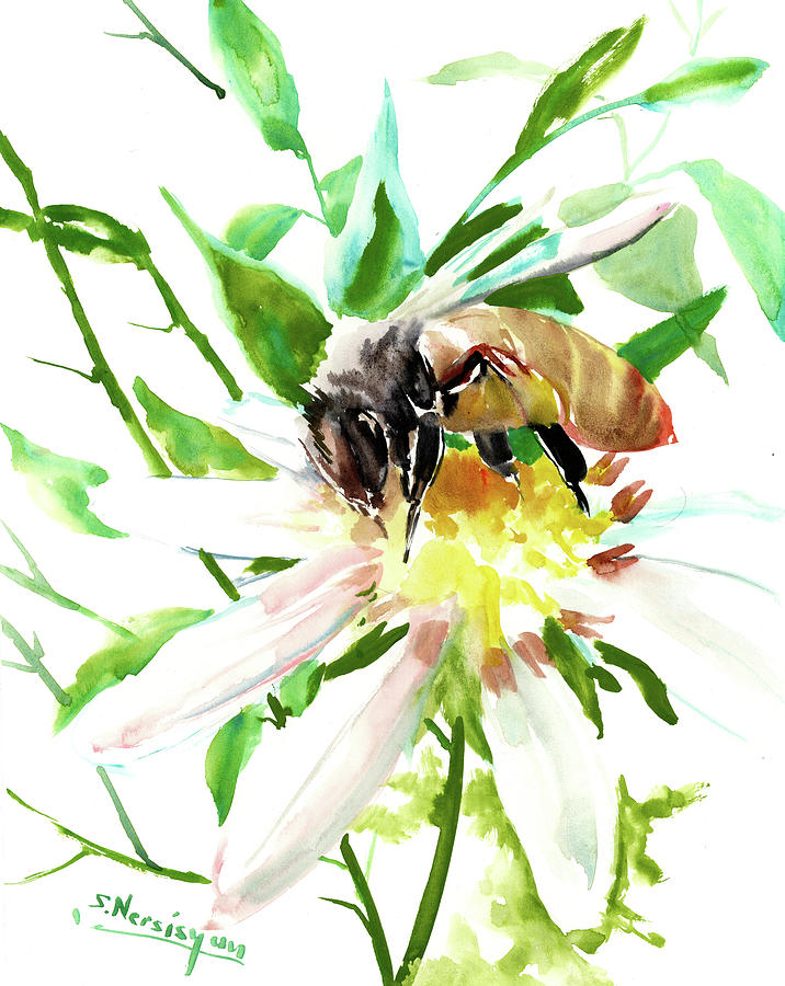 Bee #5 Painting by Suren Nersisyan