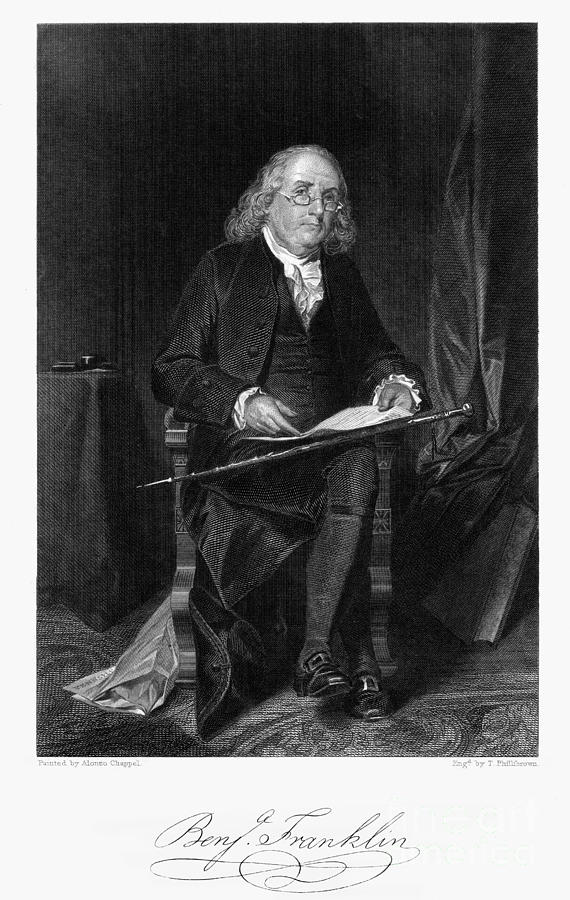Portrait Photograph - Benjamin Franklin (1706-1790) #5 by Granger