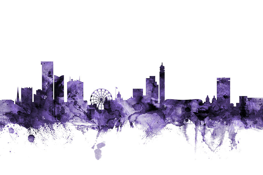 Birmingham England Skyline #5 Digital Art by Michael Tompsett