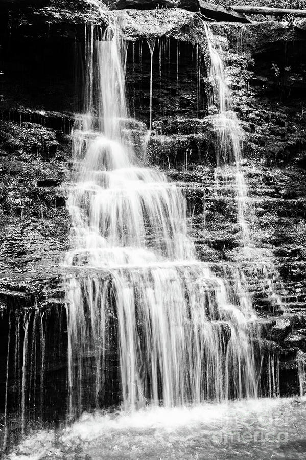 Black and White Waterfall Photograph by Terri Morris - Pixels