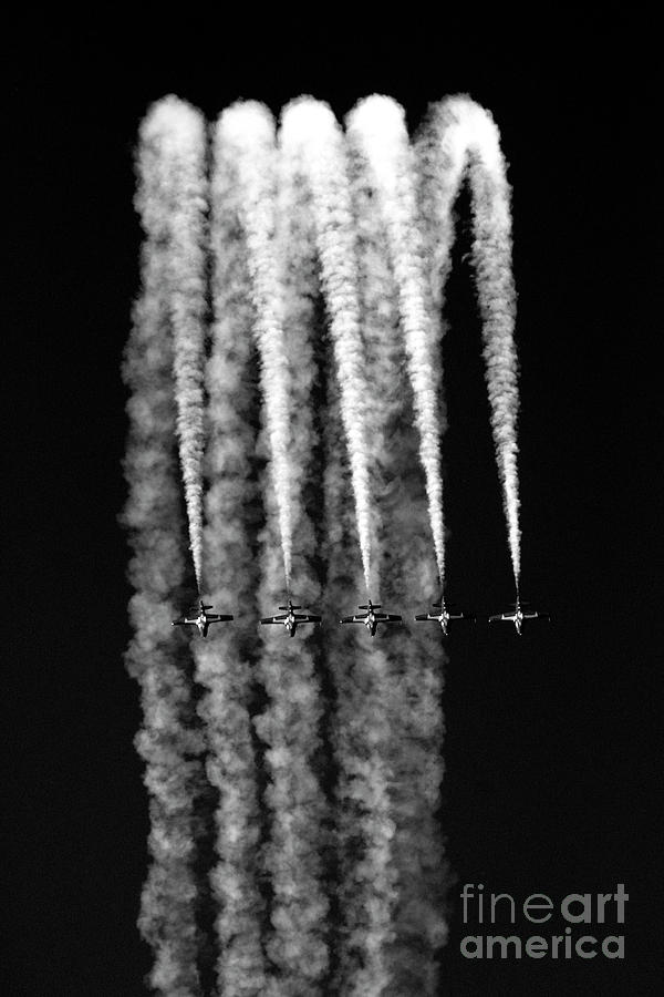 Jet Photograph - 5 Blue Angels Black White  by Chuck Kuhn