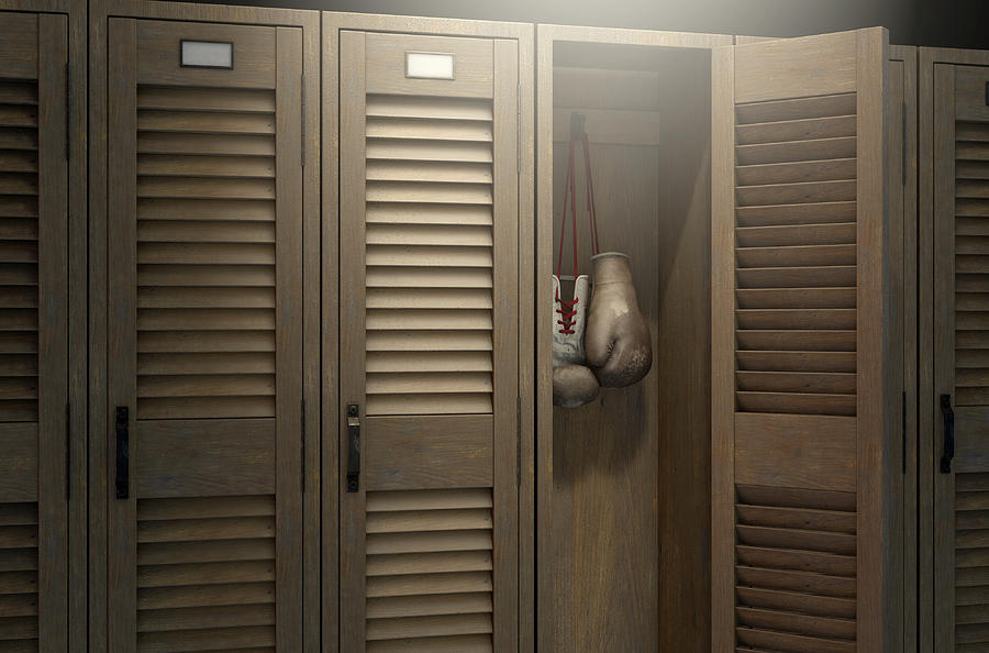 Locker Digital Art - Boxing Gloves In Vintage Locker 5 by Allan Swart Locker Digital Art - Boxing Gloves In Vintage Locker 5 by Allan Swart