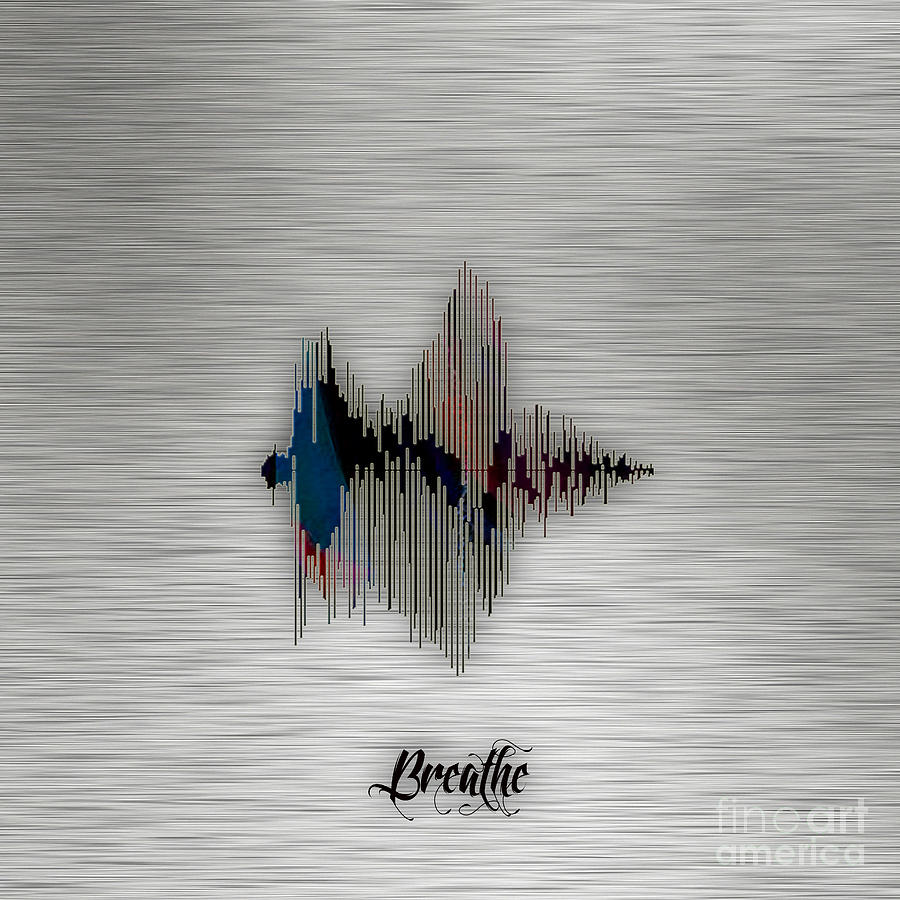 Music Mixed Media - Breathe Spoken Soundwave #4 by Marvin Blaine