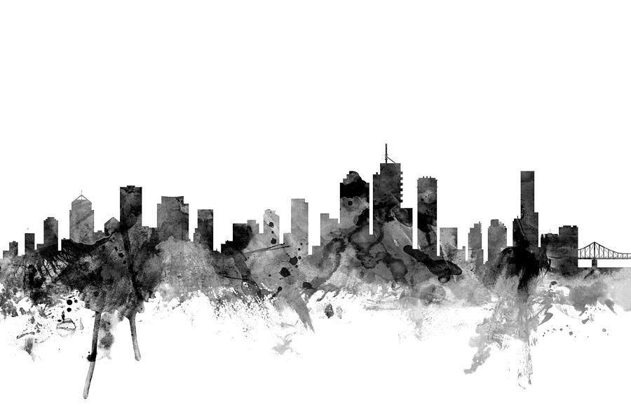 Brisbane Australia Skyline Digital Art by Michael Tompsett Fine Art