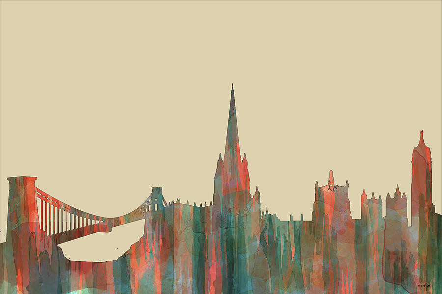 Bristol England Skyline #5 Digital Art by Marlene Watson