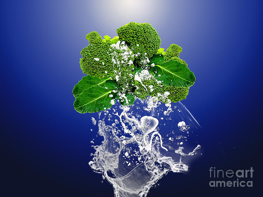 Broccoli Splash #5 Mixed Media by Marvin Blaine