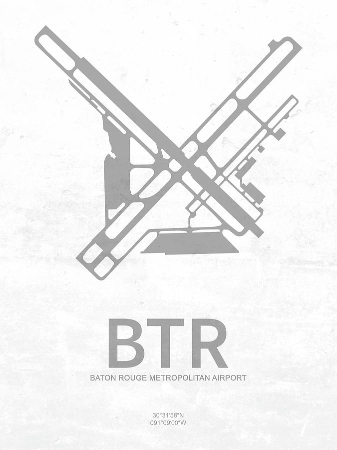 Btr Baton Rouge Metropolitan Airport Baton Rouge Usa Runway Silh Digital Art